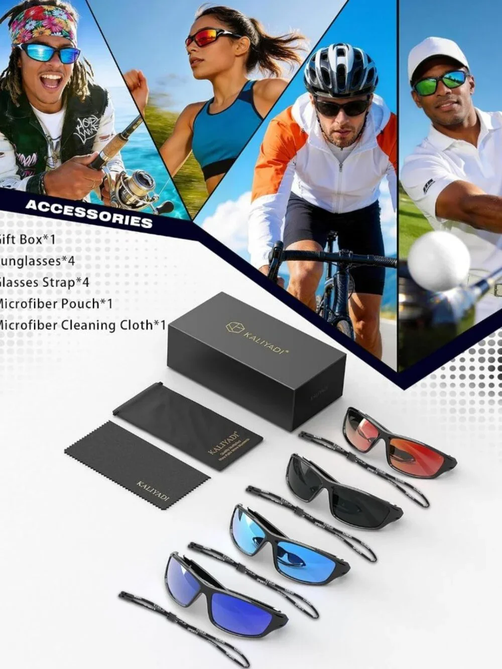 Polarized Sports Sunglasses for Men - UV400 Protection for Fishing, Driving